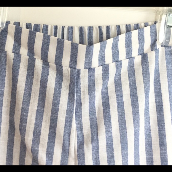 SHEIN Strapless  Blue White Striped  Top Pants Set - Picture 7 of 8